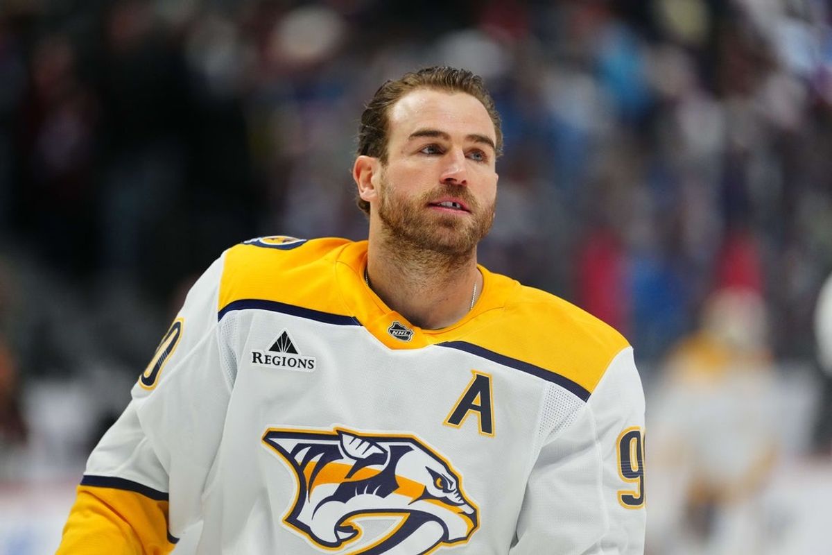 Jan 16, 2026; Denver, Colorado, USA; Nashville Predators center Ryan O'Reilly (90) before the game against the Colorado Avalanche at Ball Arena. Mandatory Credit: Ron Chenoy-Imagn Images