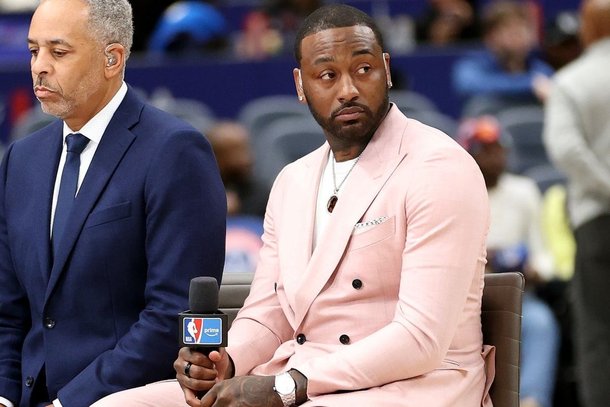 Jan 29, 2026; Washington, District of Columbia, USA; Former Washington Wizards guard John Wall looks on before a game against the Milwaukee Bucks at Capital One Arena. Mandatory Credit: Daniel Kucin Jr.-Imagn Images