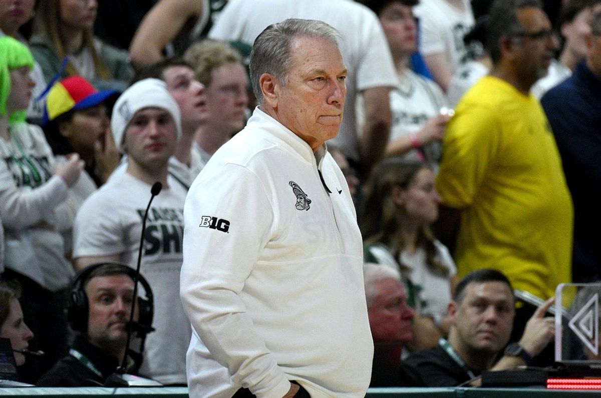 Jan 30, 2026; East Lansing, Michigan, USA;  Michigan State Spartans head coach Tom Izzo during the second half against the Michigan Wolverines at Jack Breslin Student Events Center. Mandatory Credit: Dale Young-Imagn Images