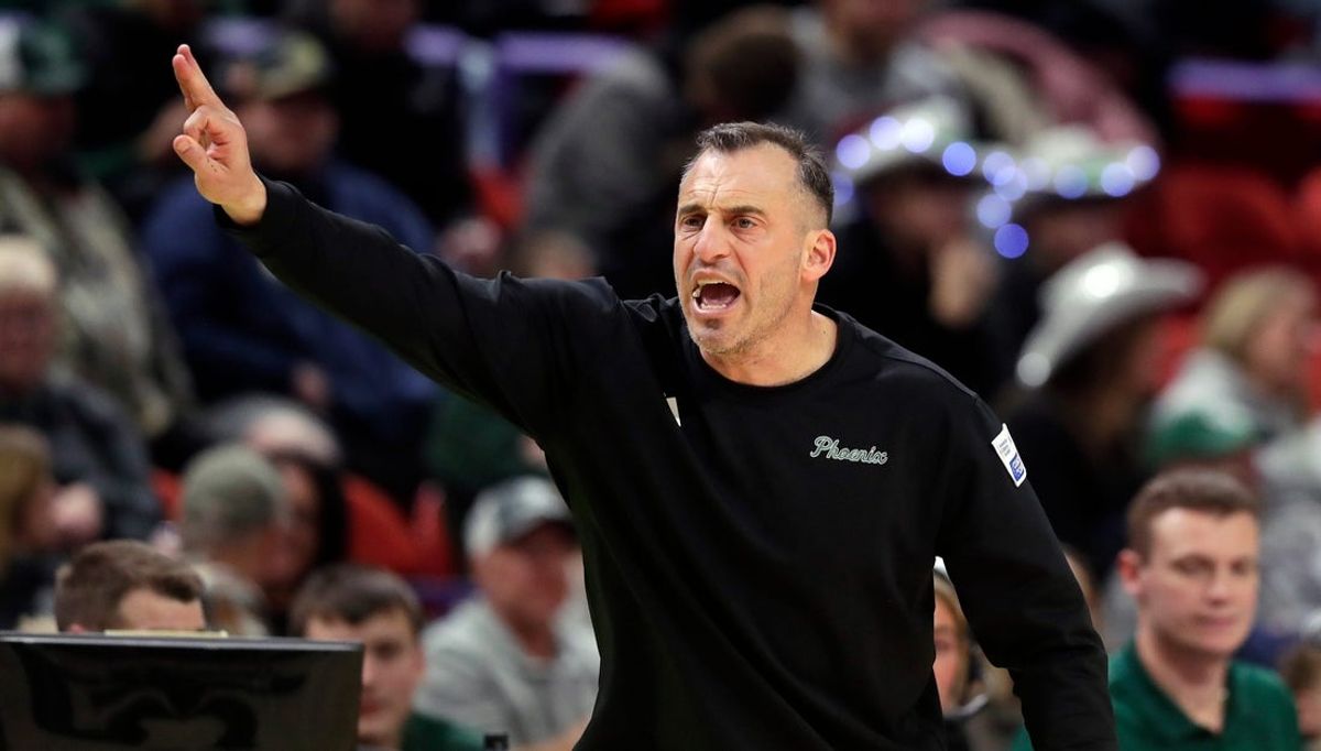 University of Wisconsin-Green Bay men's basketball head coach Doug Gottlieb gives instructions during a game against Cleveland State on Jan. 30, 2026, at the Resch Center in Ashwaubenon, Wis. Cleveland State defeated UW-Green Bay 89-82.