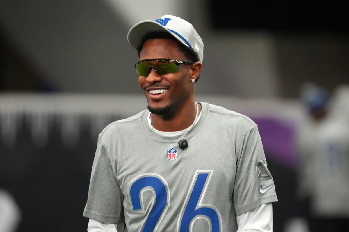 Feb 1, 2026; San Francisco, CA, USA; Chicago Bears cornerback Nahshon Wright (26) during NFC practice at the Flag Fieldhouse Moscone Center South Building. Mandatory Credit: Kirby Lee-Imagn Images