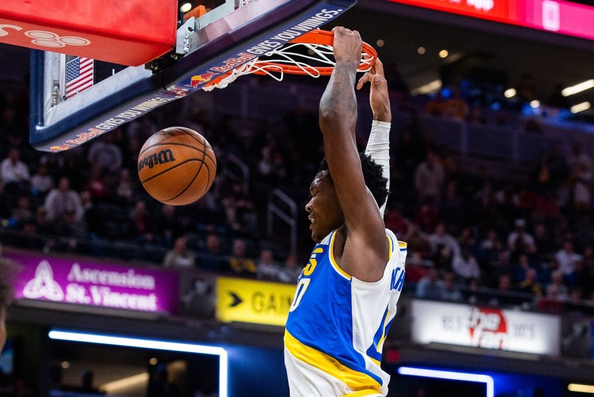 Feb 2, 2026; Indianapolis, Indiana, USA;  Indiana Pacers guard/forward Bennedict Mathurin (00) shoots the ball in the second half against the Houston Rockets at Gainbridge Fieldhouse. Mandatory Credit: Trevor Ruszkowski-Imagn Images