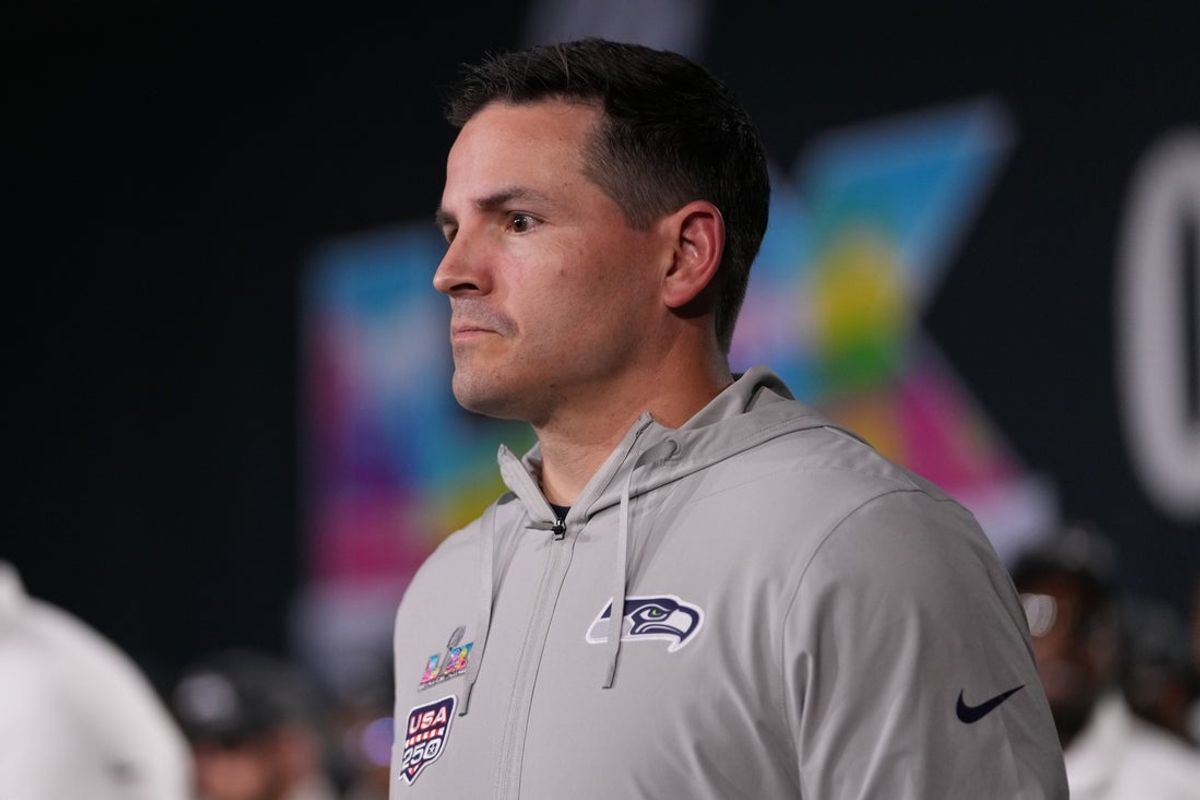 Feb 2, 2026; San Jose, CA, USA; Seattle Seahawks head coach Mike MacDonald looks on during Opening Night for Super Bowl LX at San Jose Convention Center. Mandatory Credit: Cary Edmondson-Imagn Images