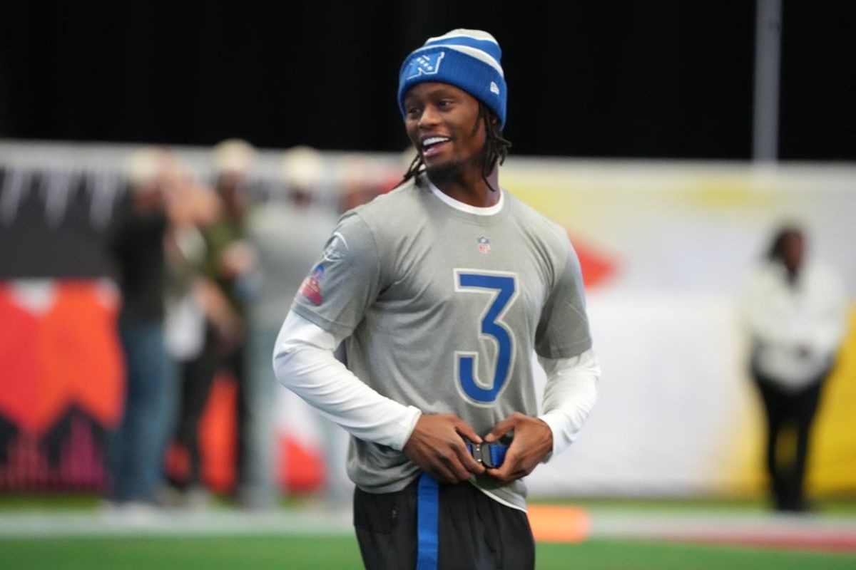 Feb 2, 2026; San Francisco, CA, USA; Dallas Cowboys receiver George Pickens during NFC practice at the NFL Flag Fieldhouse at Moscone Center South Building. Mandatory Credit: Kirby Lee-Imagn Images