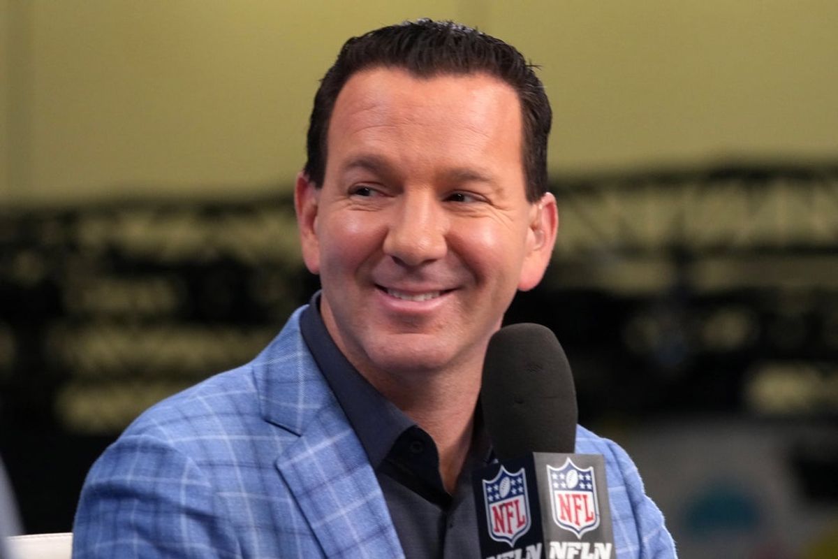Feb 4, 2026; San Francisco, CA, USA; Ian Rapoport on the NFL Network set at the Super Bowl LX media center at the Moscone Center. Mandatory Credit: Kirby Lee-Imagn Images