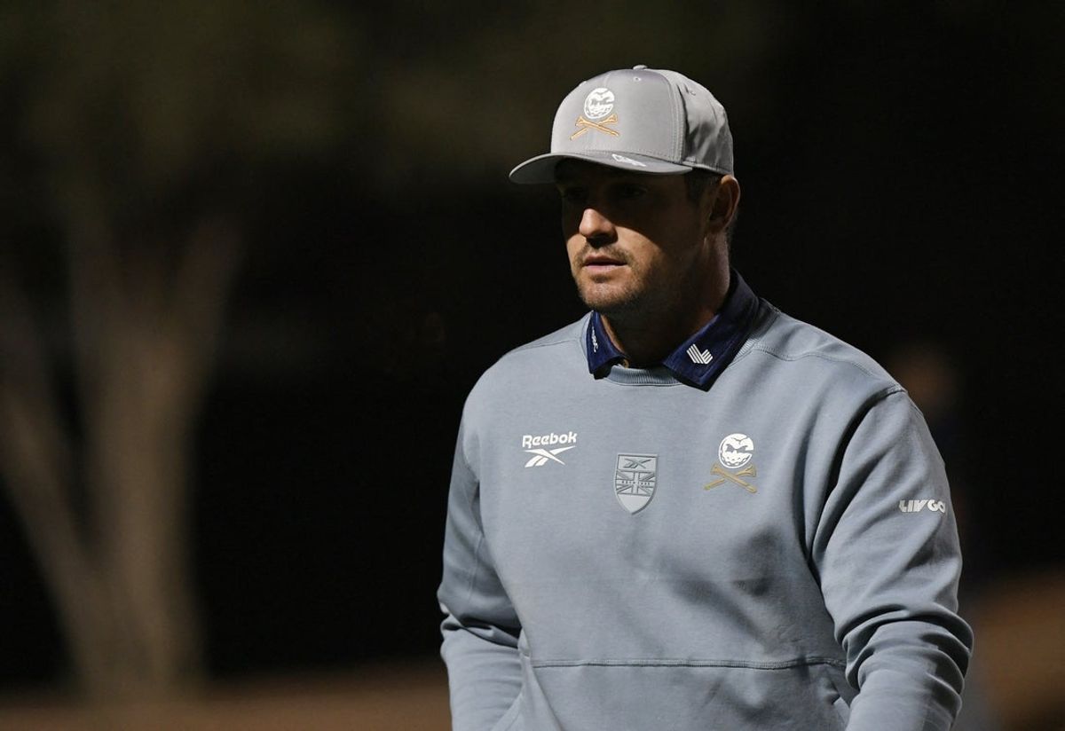 [US, Mexico & Canada customers only] Feb 5, 2026; Riyadh, SAUDI ARABIA; Bryson DeChambeau   in action during the second round of play at LIV Golf Riyadh at the Riyadh Golf Club. Mandatory Credit: Reuters via Imagn Images