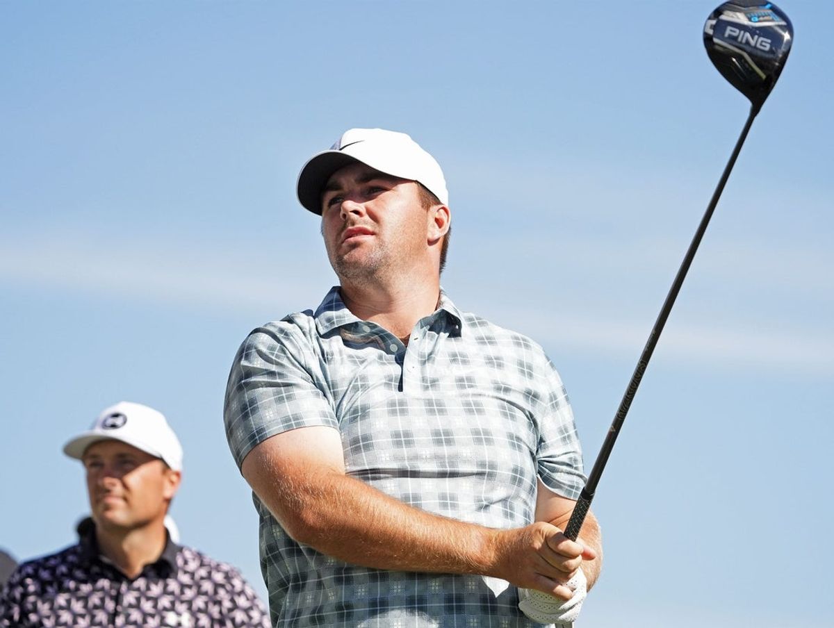 Chris Gotterup plays his tee shot on the third hole during Round 2 at the WM Phoenix Open on Feb. 6, 2026, at TPC Scottsdale.