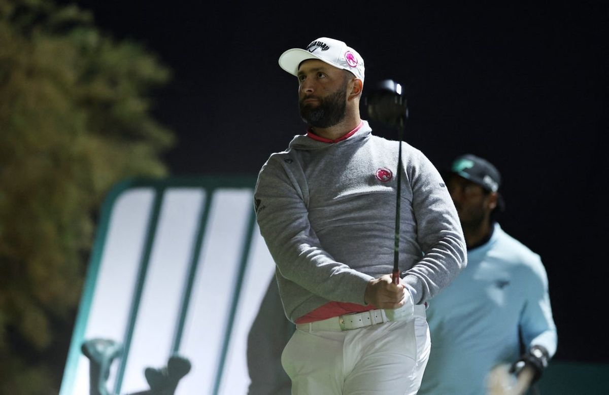 [US, Mexico & Canada customers only] Feb 6, 2026; Riyadh, SAUDI ARABIA;   Jon Rahm in action during the third round of play at LIV Golf Riyadh at the Riyadh Golf Club. Mandatory Credit: Hamad I Mohammed/Reuters via Imagn Images