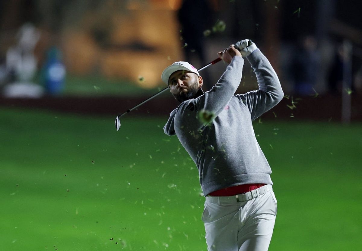 [US, Mexico & Canada customers only] Feb 6, 2026; Riyadh, SAUDI ARABIA;   Jon Rahm in action during the third round of play at LIV Golf Riyadh at the Riyadh Golf Club. Mandatory Credit: Hamad I Mohammed/Reuters via Imagn Images