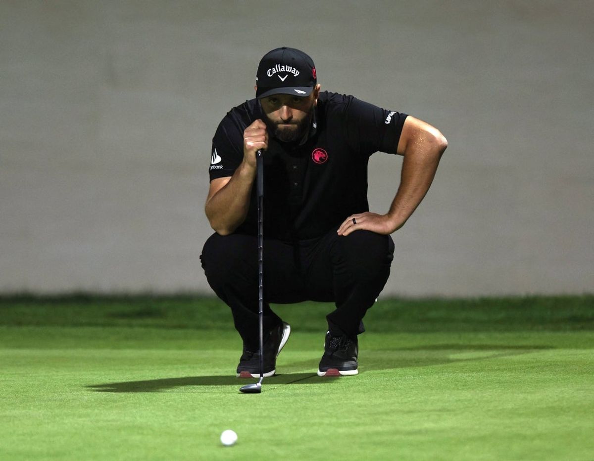 [US, Mexico & Canada customers only] Feb 7, 2026; Riyadh, SAUDI ARABIA; Jon Rahm  in action during the final round of play at LIV Golf Riyadh at the Riyadh Golf Club. Mandatory Credit: Hamad I Mohammed/Reuters via Imagn Images