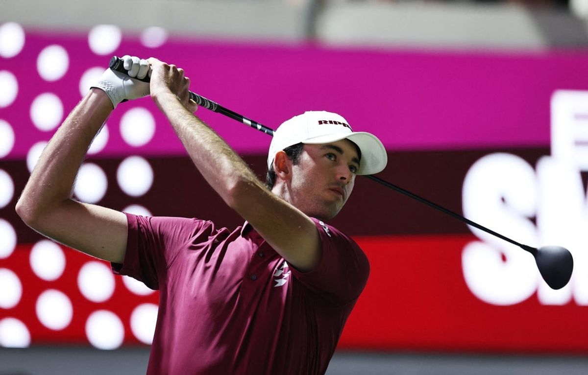 [US, Mexico & Canada customers only] Feb 7, 2026; Riyadh, SAUDI ARABIA;  Elvis Smylie in action during the final round of play at LIV Golf Riyadh at the Riyadh Golf Club. Mandatory Credit: Hamad I Mohammed/Reuters via Imagn Images