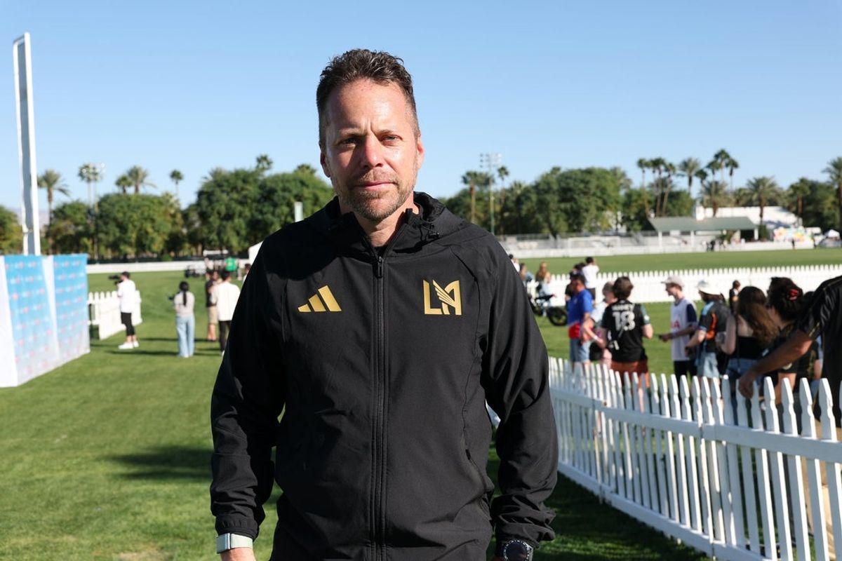 Feb 8, 2026; Indio, California, USA;  LAFC head coach Marc Dos Santos poses for a photo after the MLS preseason match against New York City FC at Empire Polo Club. Mandatory Credit: Kiyoshi Mio-Imagn Images
