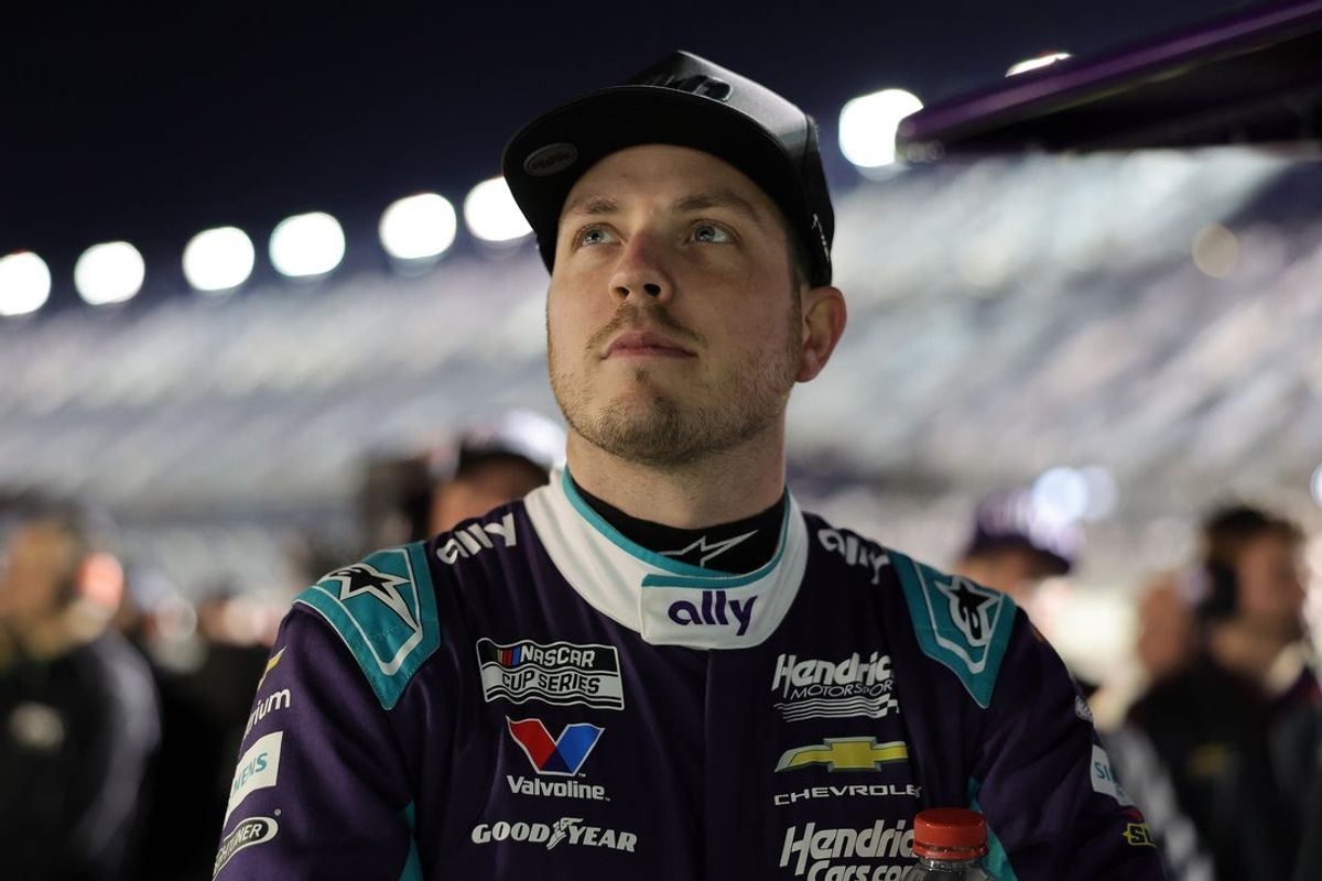 Feb 11, 2026; Daytona Beach, Florida, USA; NASCAR Cup Series driver Alex Bowman (48) during qualifying for the Daytona 500 at Daytona International Speedway. Mandatory Credit: Mike Dinovo-Imagn Images