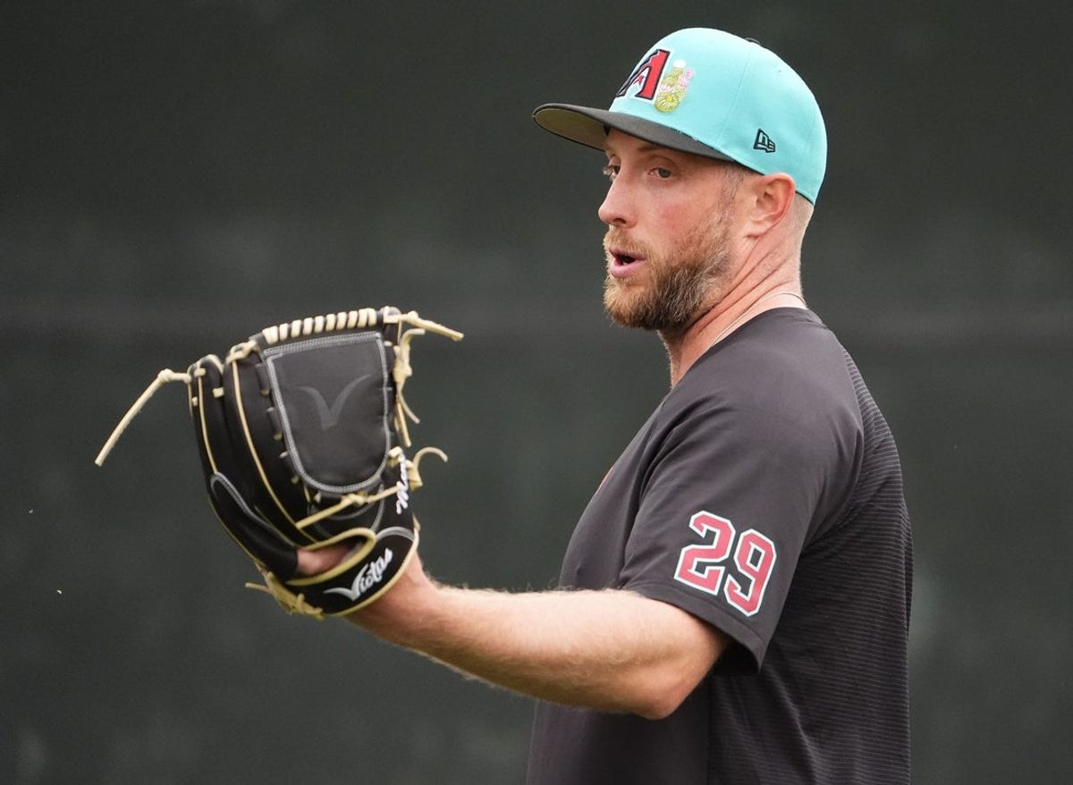Arizona Diamondbacks pitcher Merrill Kelly during spring training workouts at Salt River Fields on Feb. 13, 2026, Scottsdale.