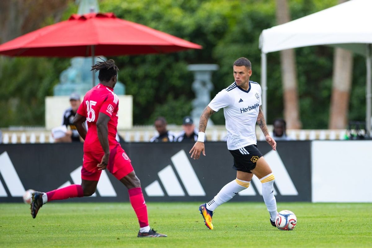 Feb 11, 2026; Indio, California, USA;  LA Galaxy forward Christian Ramirez (17) at Empire Polo Club. Mandatory Credit: William Navarro-Imagn Images
