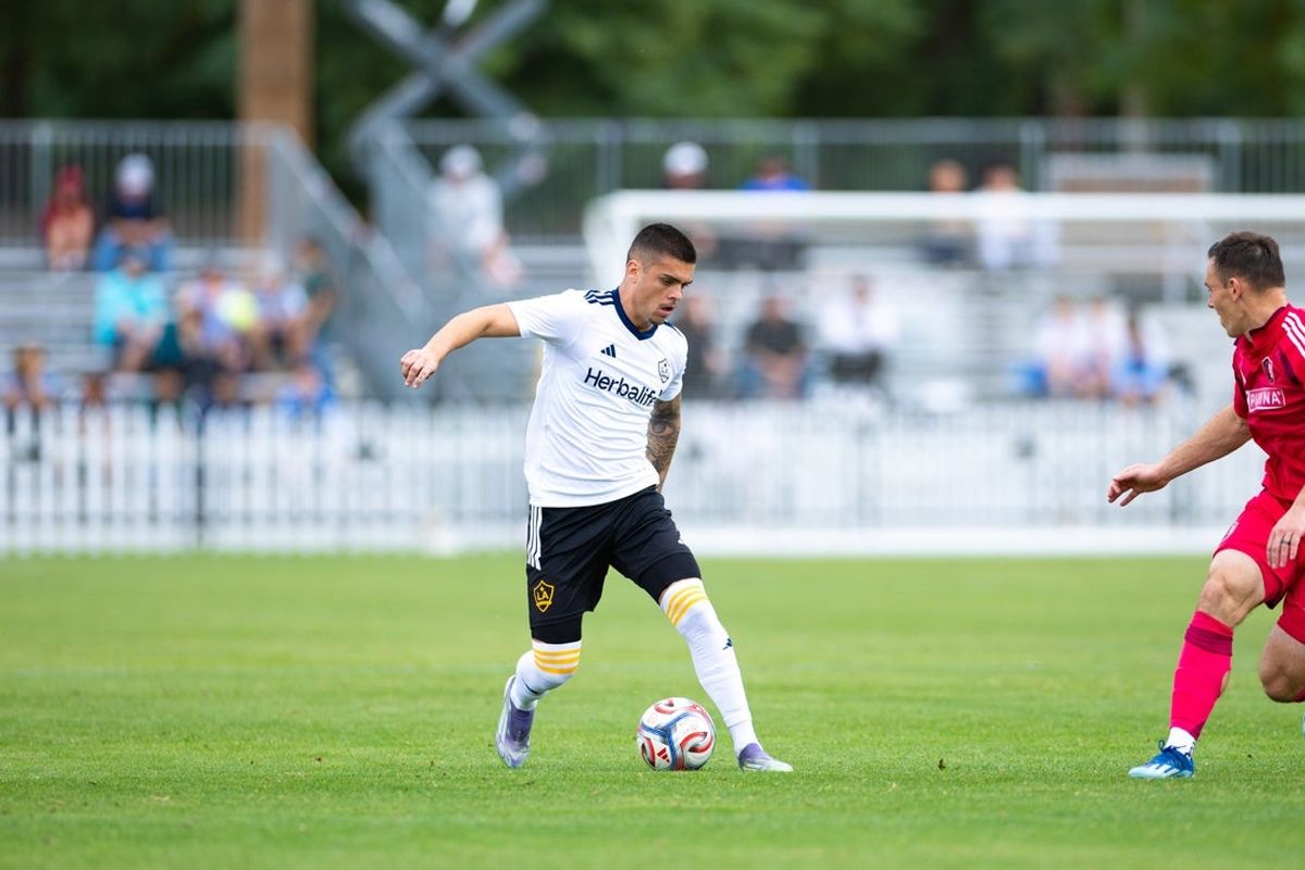 Feb 11, 2026; Indio, California, USA;  Los Angeles Galaxy forward Gabriel Pec (11) at Empire Polo Club. Mandatory Credit: William Navarro-Imagn Images