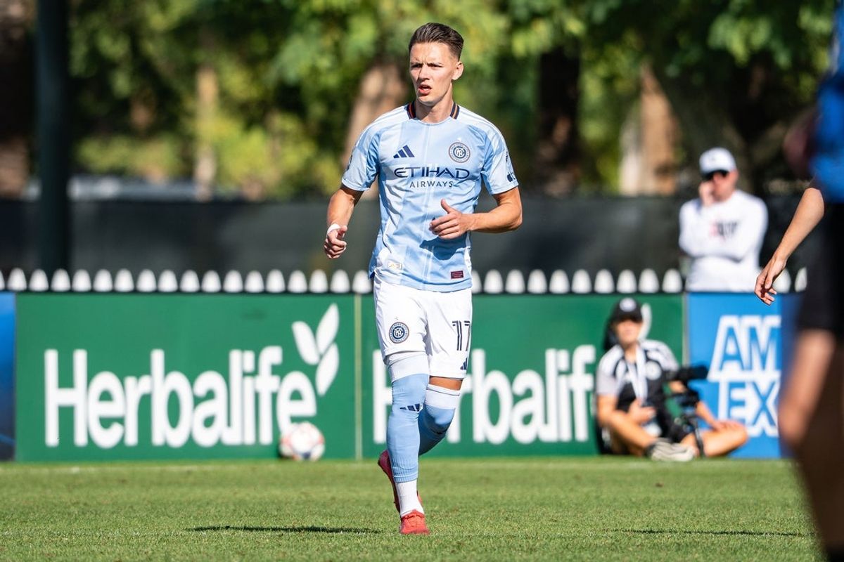 Feb 14, 2026; Indio, California, USA;  New York City FC forward Hannes Wolf (17) at Empire Polo Club. Mandatory Credit: Corinne Votaw-Imagn Images
