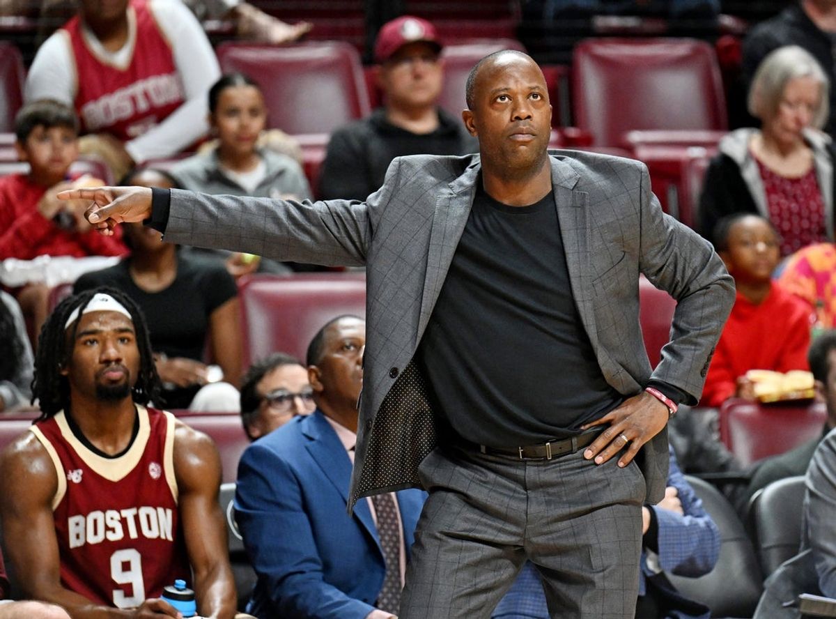 Feb 17, 2026; Tallahassee, Florida, USA; Boston College Eagles head coach Earl Grant during the first half against the Florida State Seminoles at Donald L. Tucker Center. Mandatory Credit: Melina Myers-Imagn Images