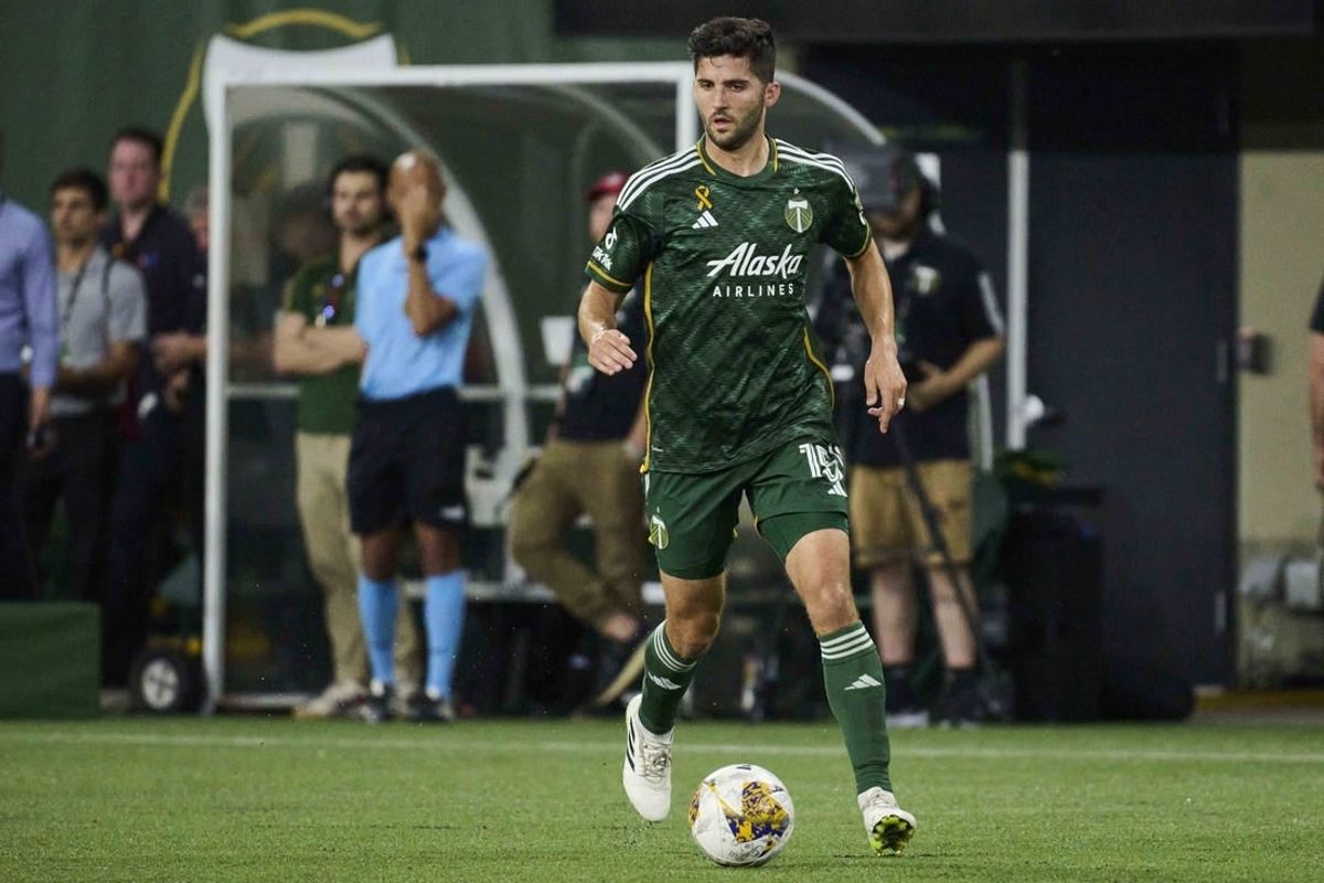 Sep 9, 2023; Portland, Oregon, USA; Portland Timbers defender Eric Miller (15) controls the ball during the first half against Los Angeles FC at Providence Park.