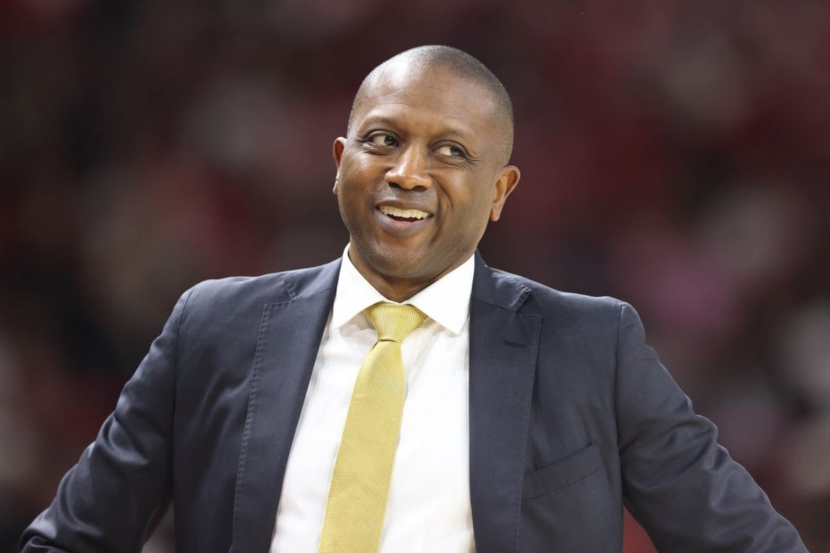 Feb 21, 2026; Fayetteville, Arkansas, USA; Missouri Tigers head coach Dennis Gates during the second half against the Arkansas Razorbacks at Bud Walton Arena. Arkansas won 94-86. Mandatory Credit: Nelson Chenault-Imagn Images