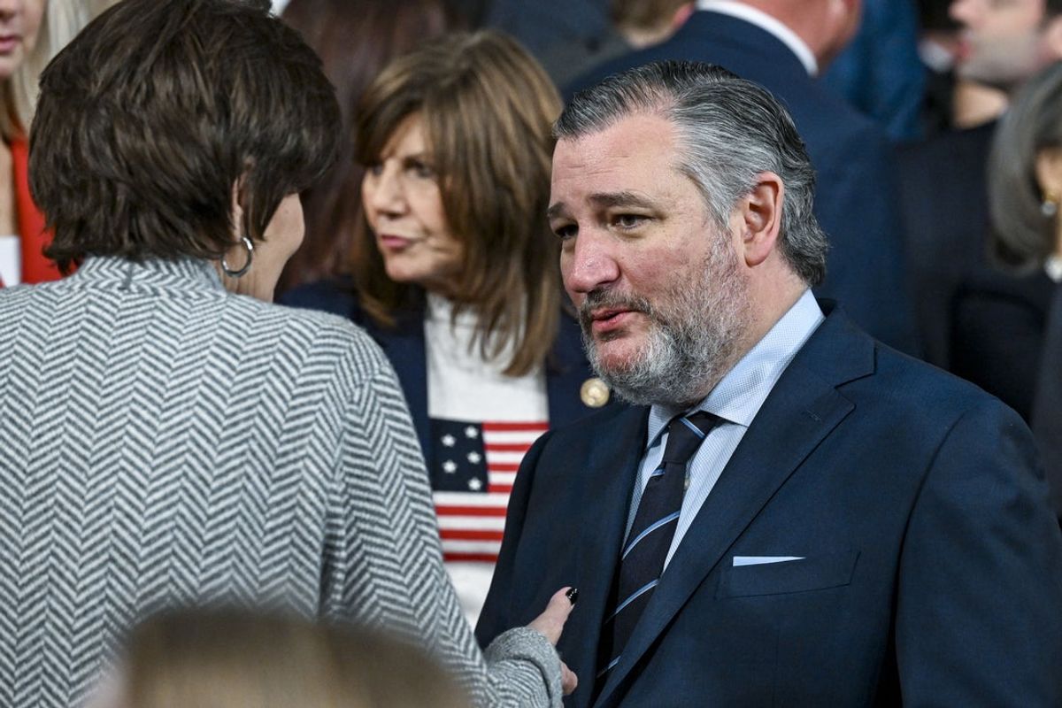 Feb 24, 2026; Washington, DC, USA; Senator Ted Cruz, Republican of Texas, at the House Chamber before President Donald J. Trump delivers the first State of the Union address of his second term to a joint session of Congress in the House Chamber of the United States Capitol in Washington on Tuesday. Mandatory Credit: Kenny Holston-Pool Photo via Imagn Images
