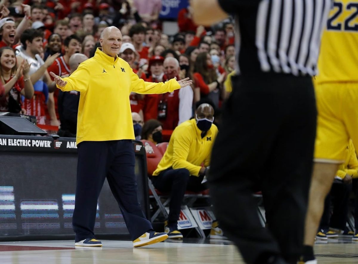 Michigan Wolverines interim head coach Phil Martelli during the first half against the Ohio State Buckeyes at Value City Arena.
