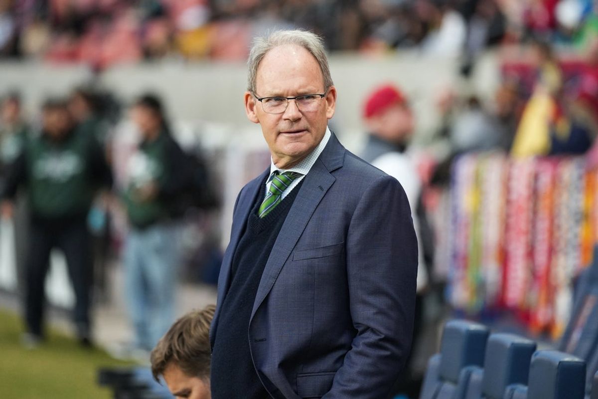 Feb 28, 2026; Sandy, Utah, USA; Seattle Sounders head coach Brian Schmetzer as seen in the first half against Real Salt Lake at America First Field. Mandatory Credit: Aaron Baker-Imagn Images