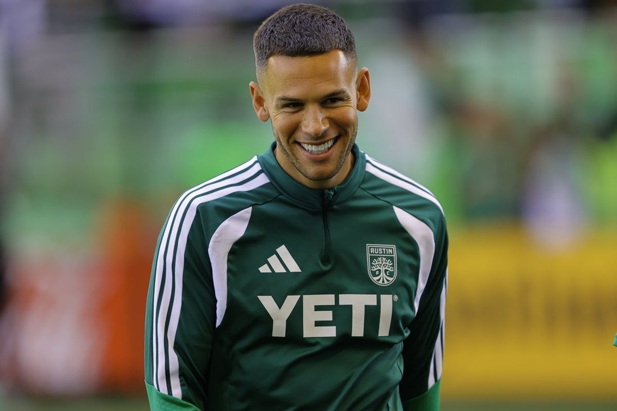 Mar 1, 2026; Austin, Texas, USA;  Austin FC forward Christian Ramirez (21) warming up ahead of his match against D.C. United at Q2 Stadium. Mandatory Credit: Daniel Jefferson-Imagn Images