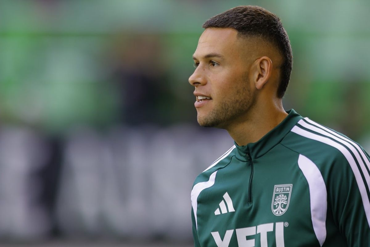 Mar 1, 2026; Austin, Texas, USA;  Austin FC forward Christian Ramirez (21) warming up ahead of his match against D.C. United at Q2 Stadium. Mandatory Credit: Daniel Jefferson-Imagn Images