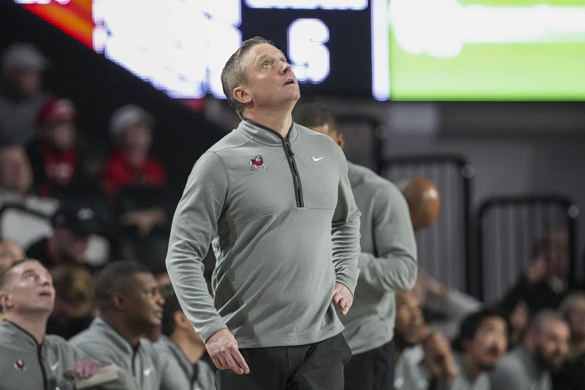Mar 3, 2026; Athens, Georgia, USA; Georgia Bulldogs head coach Mike White shown on the sideline against the Alabama Crimson Tide at Stegeman Coliseum. Mandatory Credit: Dale Zanine-Imagn Images