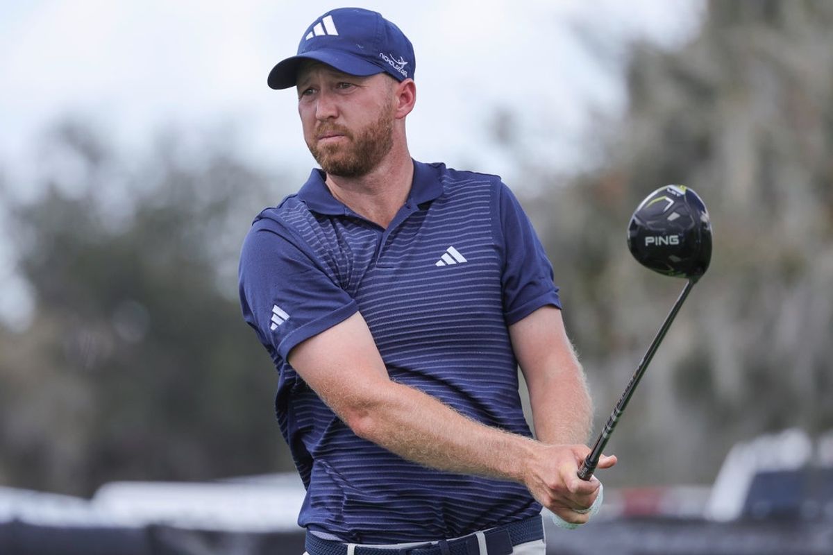 Mar 6, 2026; Orlando, Florida, USA;   Daniel Berger plays his shot from the eighth tee during the second round of the Arnold Palmer Invitational golf tournament. Mandatory Credit: Reinhold Matay-Imagn Images