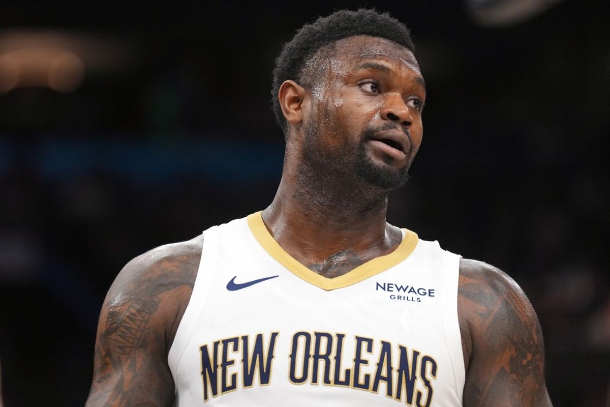 Mar 6, 2026; Phoenix, Arizona, USA; New Orleans Pelicans forward Zion Williamson (1) looks on against the Phoenix Suns during the second half at Mortgage Matchup Center. Mandatory Credit: Joe Camporeale-Imagn Images