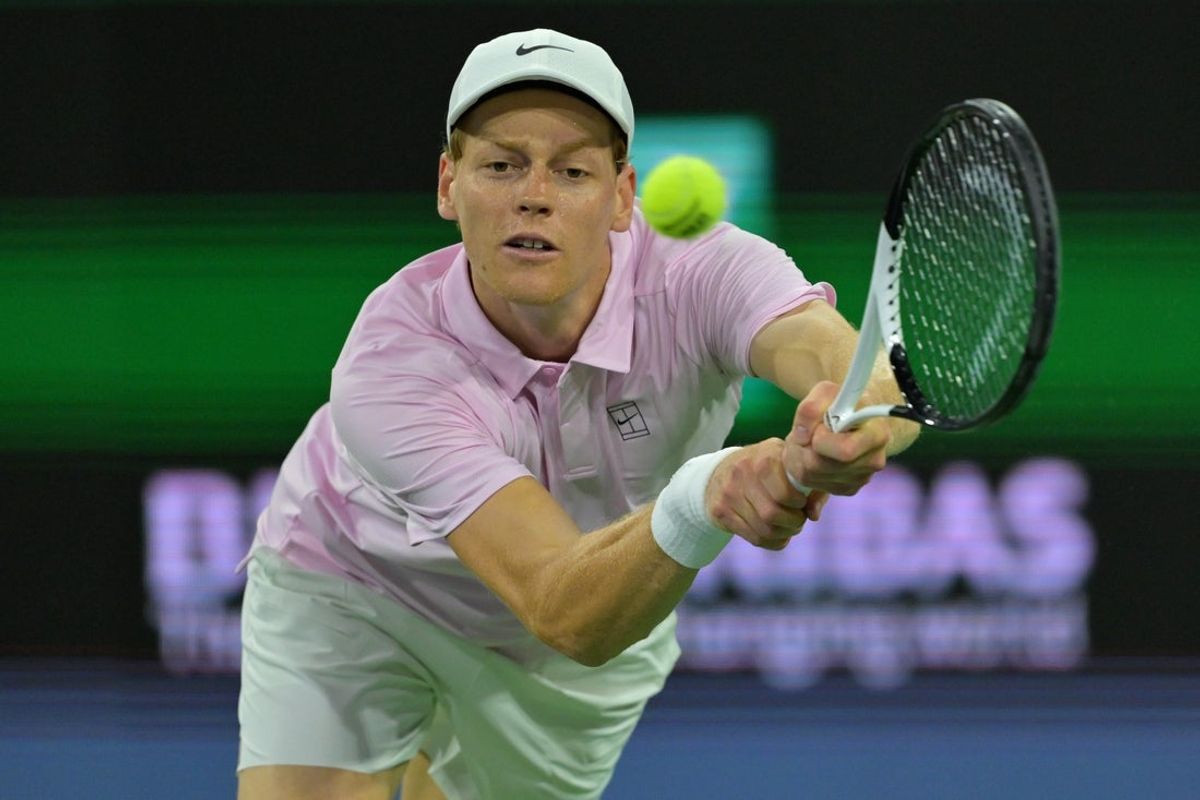 Mar 6, 2026; Indian Wells, CA, USA;  Jannik Sinner (ITA) during his second round match against Dalibor Svrcina (CZE) in the BNP Paribas Open at the Indian Wells Tennis Garden. Mandatory Credit: Jayne Kamin-Oncea-Imagn Images