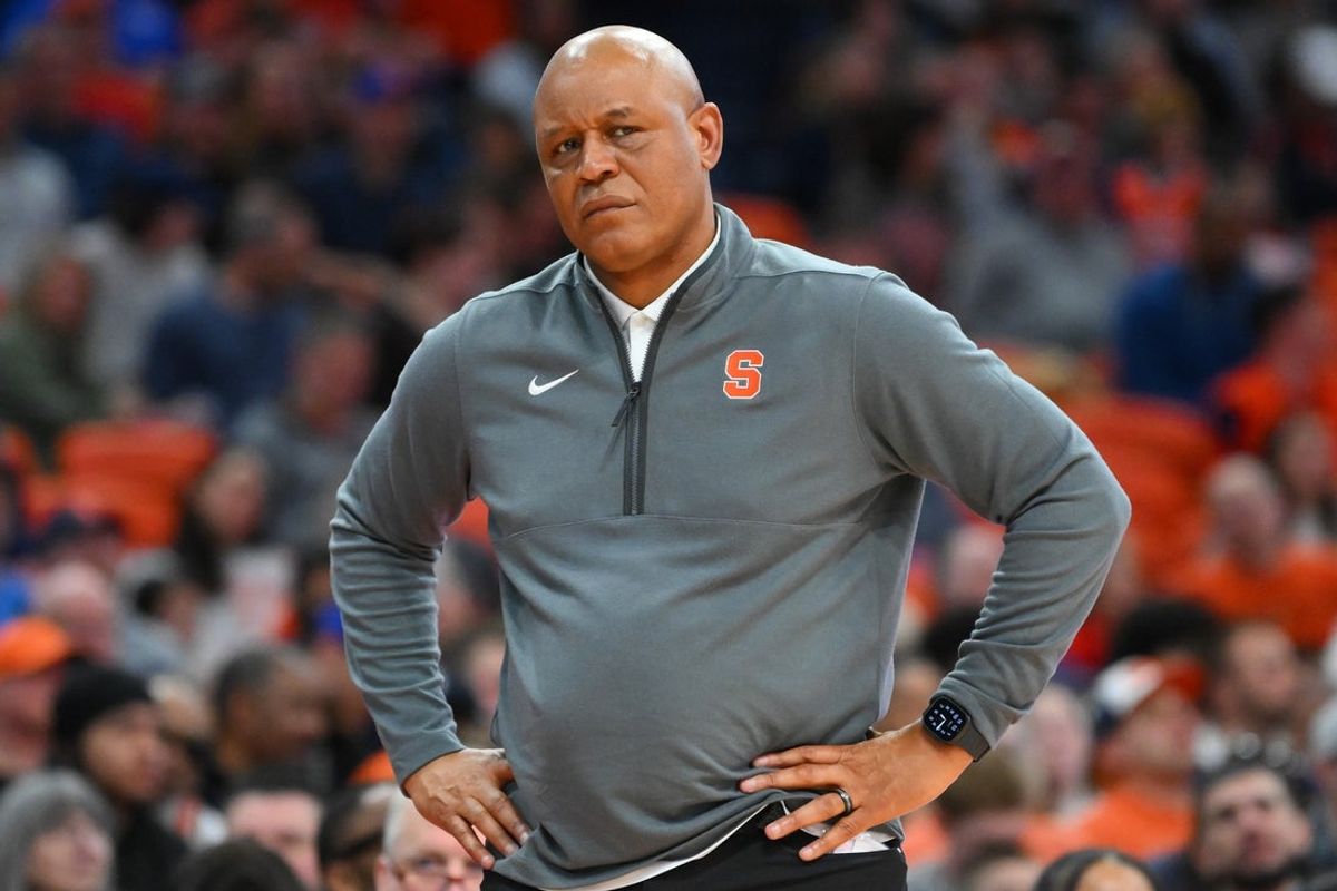 Mar 7, 2026; Syracuse, New York, USA; Syracuse Orange head coach Adrian Autry looks on during the second half against the Pittsburgh Panthers at the JMA Wireless Dome. Mandatory Credit: Rich Barnes-Imagn Images