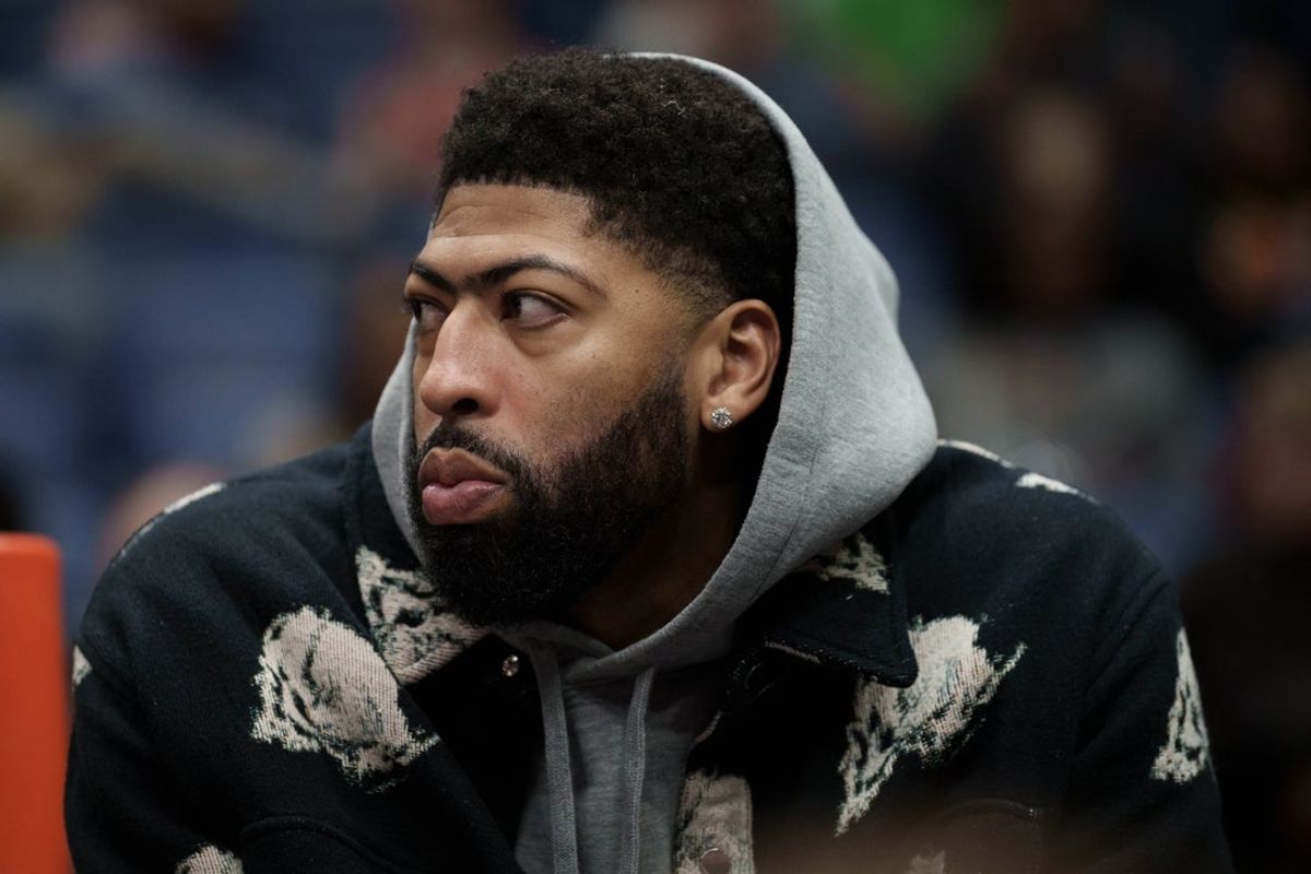 Mar 8, 2026; New Orleans, Louisiana, USA;  Washington Wizards forward Anthony Davis (23) watches during the first half against the New Orleans Pelicans at Smoothie King Center. Mandatory Credit: Matthew Hinton-Imagn Images