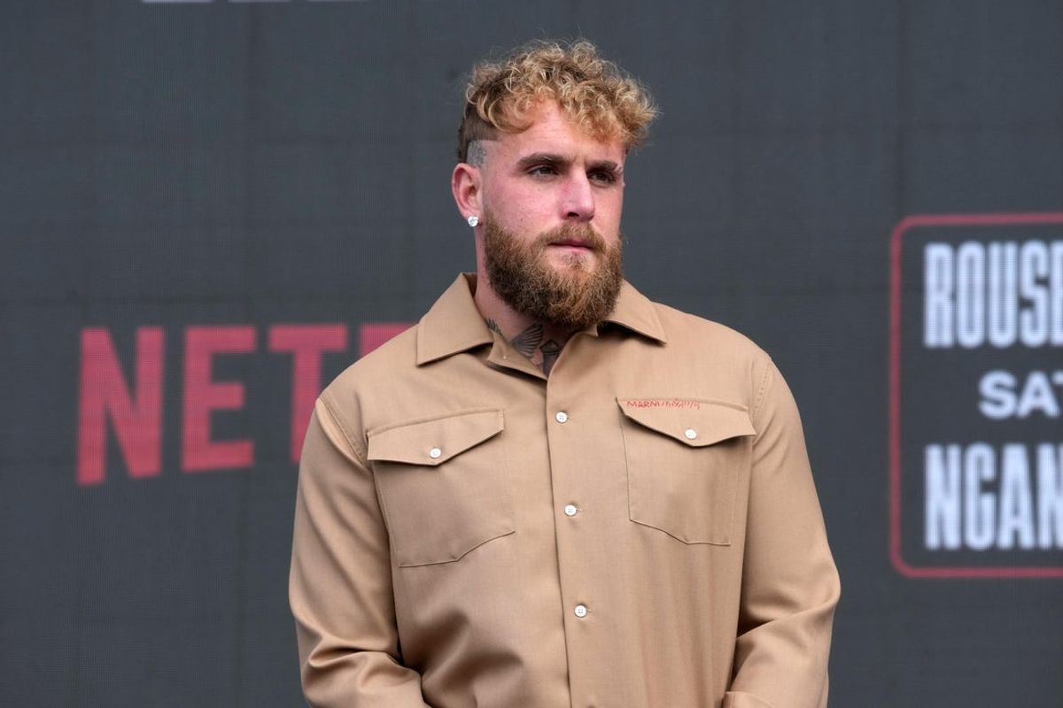Mar 10, 2026; Inglewood, California, United States; Jake Paul at a MMA press conference at Intuit Dome. Mandatory Credit: Kirby Lee-Imagn Images