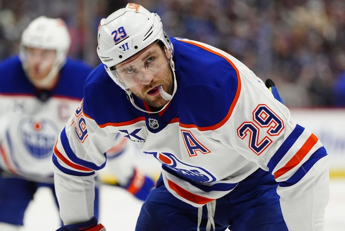 Mar 10, 2026; Denver, Colorado, USA; Edmonton Oilers center Leon Draisaitl (29) during the first period against the Colorado Avalanche at Ball Arena. Mandatory Credit: Ron Chenoy-Imagn Images