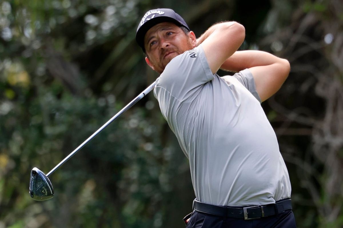 Xander Schauffele tees off on the fifth hole during the third round of The Players Championship PGA golf tournament at TPC Sawgrass, Saturday, March 14, 2026, in Ponte Vedra Beach, Fla. [Corey Perrine/Florida Times-Union]