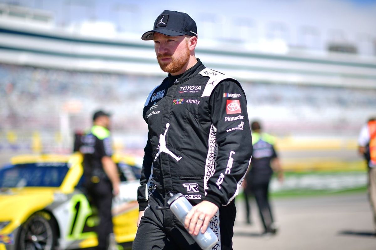 Mar 14, 2026; Las Vegas, Nevada, USA; 23XI Racing driver Tyler Reddick (45) during qualifying at Las Vegas Motor Speedway. Mandatory Credit: Gary A. Vasquez-Imagn Images
