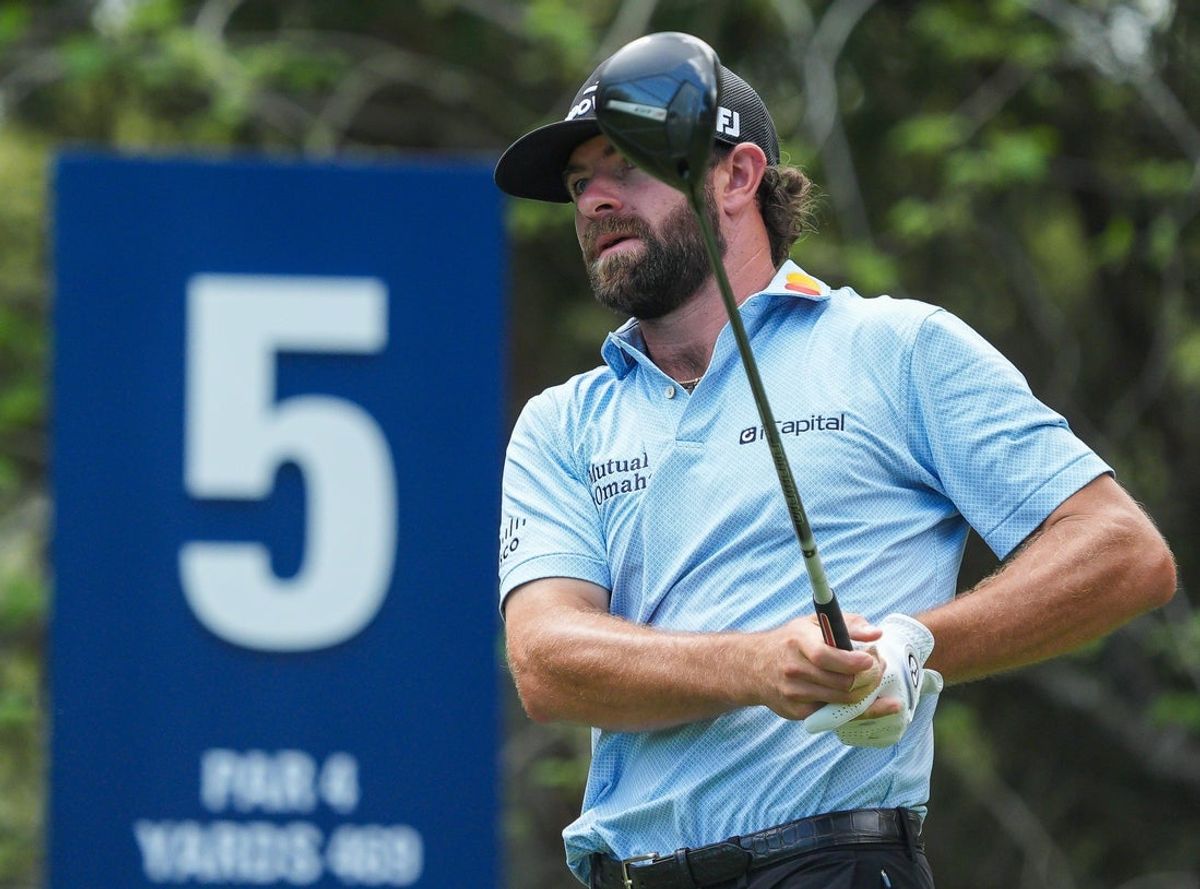 Cameron Young watches his tee shot off on the fifth hole during the final round ofThe Players Championship at The Players Stadium Course at TPC Sawgrass in Ponte Vedra Beach, Fla. Sunday March 15, 2026. [Doug Engle/Florida Times-Union]