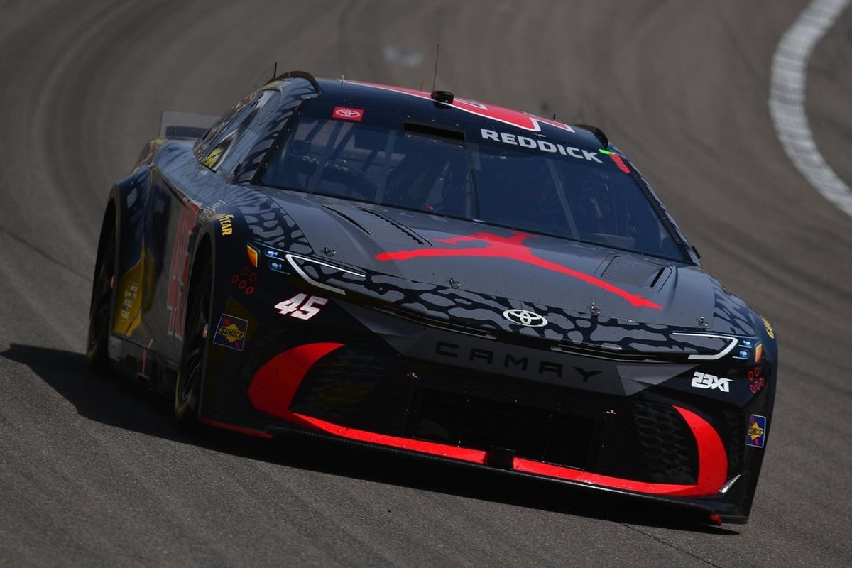 Mar 15, 2026; Las Vegas, Nevada, USA; 23XI Racing driver Tyler Reddick (45) during the Pennzoil 400 at Las Vegas Motor Speedway. Mandatory Credit: Gary A. Vasquez-Imagn Images