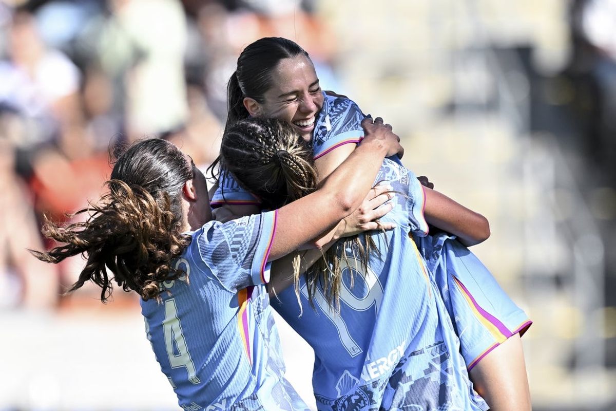 Mar 21, 2026; Houston, Texas, USA;  Houston Dash midfielder Kat Rader (22) celebrates after scoring a goal in the second half against the Boston Legacy FC at Shell Energy Stadium. Mandatory Credit: Maria Lysaker-Imagn Images