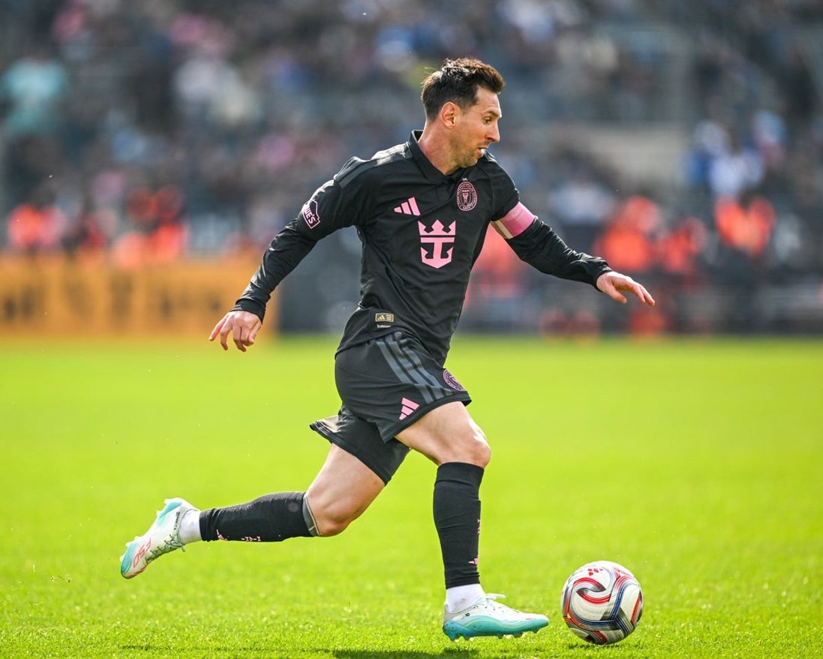 Mar 22, 2026; New York, New York, USA; Inter Miami forward Lionel Messi (10) runs with the ball during the second half against the New York City FC at Yankee Stadium. Mandatory Credit: Mark Smith-Imagn Images