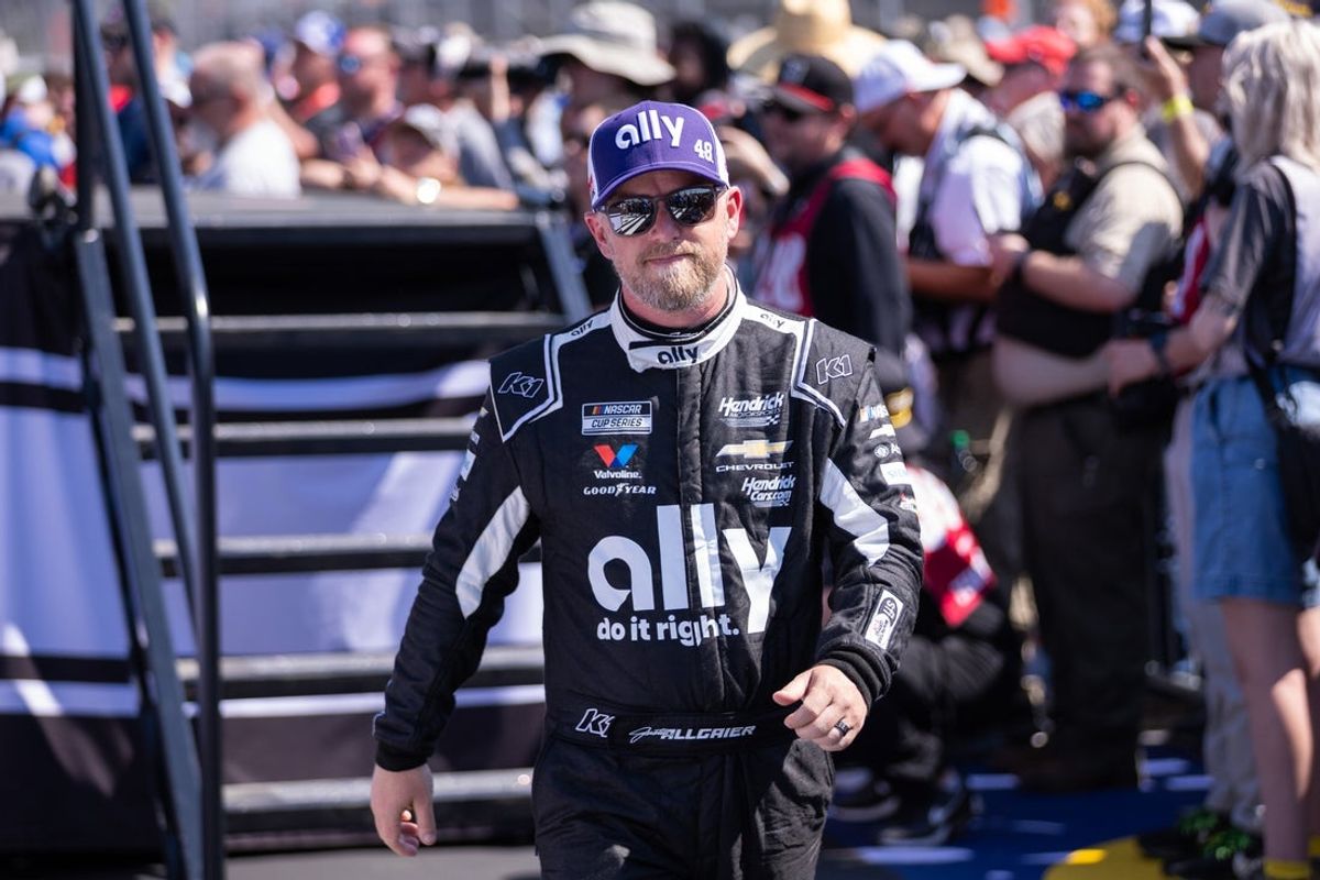 Mar 22, 2026; Darlington, South Carolina, USA; Hendrick Motorsports Alex Bowman (48) comes out for the Goodyear 400 at Darlington Raceway. Mandatory Credit: Scott Kinser-Imagn Images