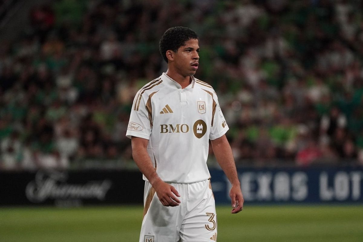 Mar 21, 2026; Austin, Texas, USA; LAFC forward David Martinez (30) waits for gameplay to resume during the first half against Austin FC at Q2 Stadium. Mandatory Credit: Dustin Safranek-Imagn Images