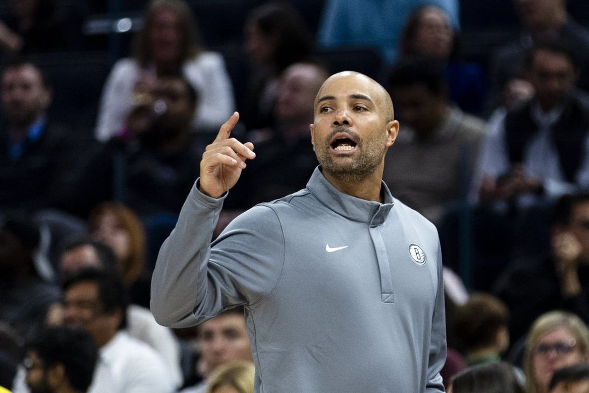 Mar 25, 2026; San Francisco, California, USA; Brooklyn Nets head coach Jordi Fernandez gestures during the second quarter against the Golden State Warriors at Chase Center. Mandatory Credit: John Hefti-Imagn Images