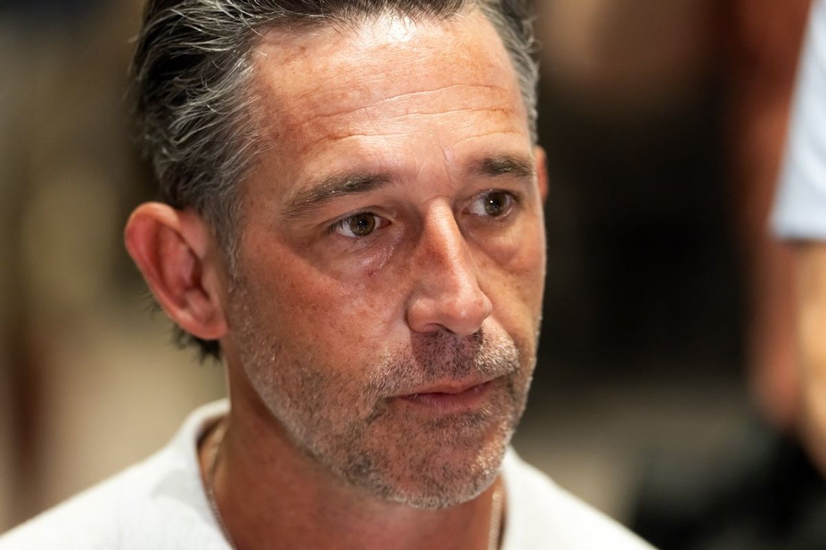 Mar 30, 2026; Phoenix, AZ, USA; San Francisco 49ers head coach Kyle Shanahan during the 2026 NFL Annual League Meeting at the Arizona Biltmore. Mandatory Credit: Mark J. Rebilas-Imagn Images