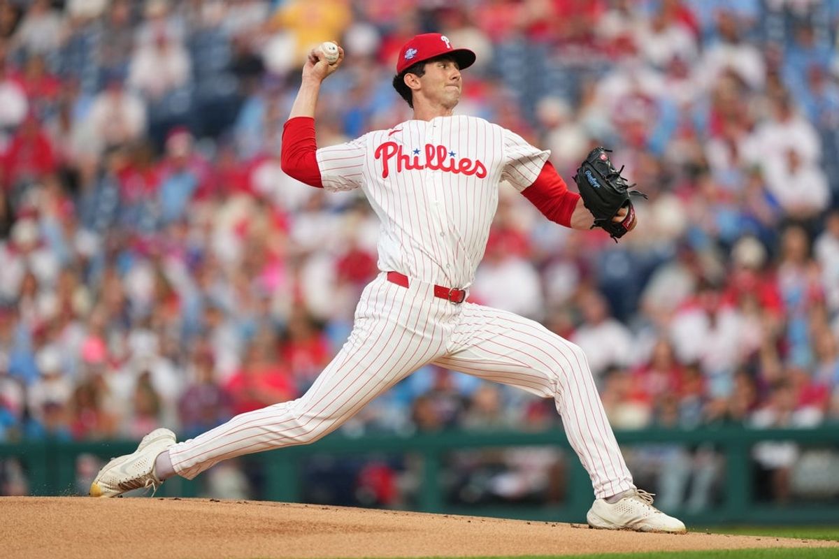 Mar 31, 2026; Philadelphia, Pennsylvania, USA; Philadelphia Phillies starting pitcher Andrew Painter (24) throws a pitch against the Washington Nationals in the first inning at Citizens Bank Park. Mandatory Credit: Kyle Ross-Imagn Images
