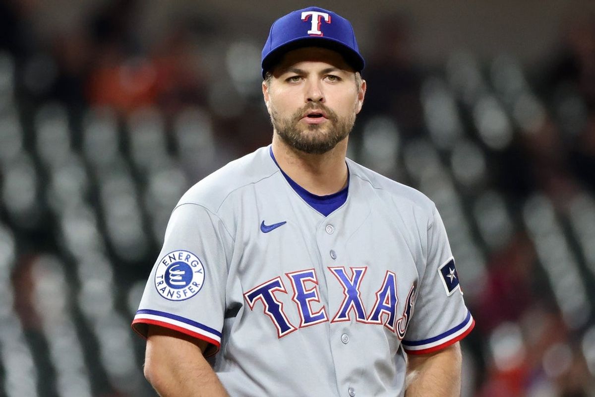 Mar 30, 2026; Baltimore, Maryland, USA; Texas Rangers pitcher Jalen Beeks (68) looks on during the eighth inning against the Baltimore Orioles at Oriole Park at Camden Yards. Mandatory Credit: Daniel Kucin Jr.-Imagn Images
