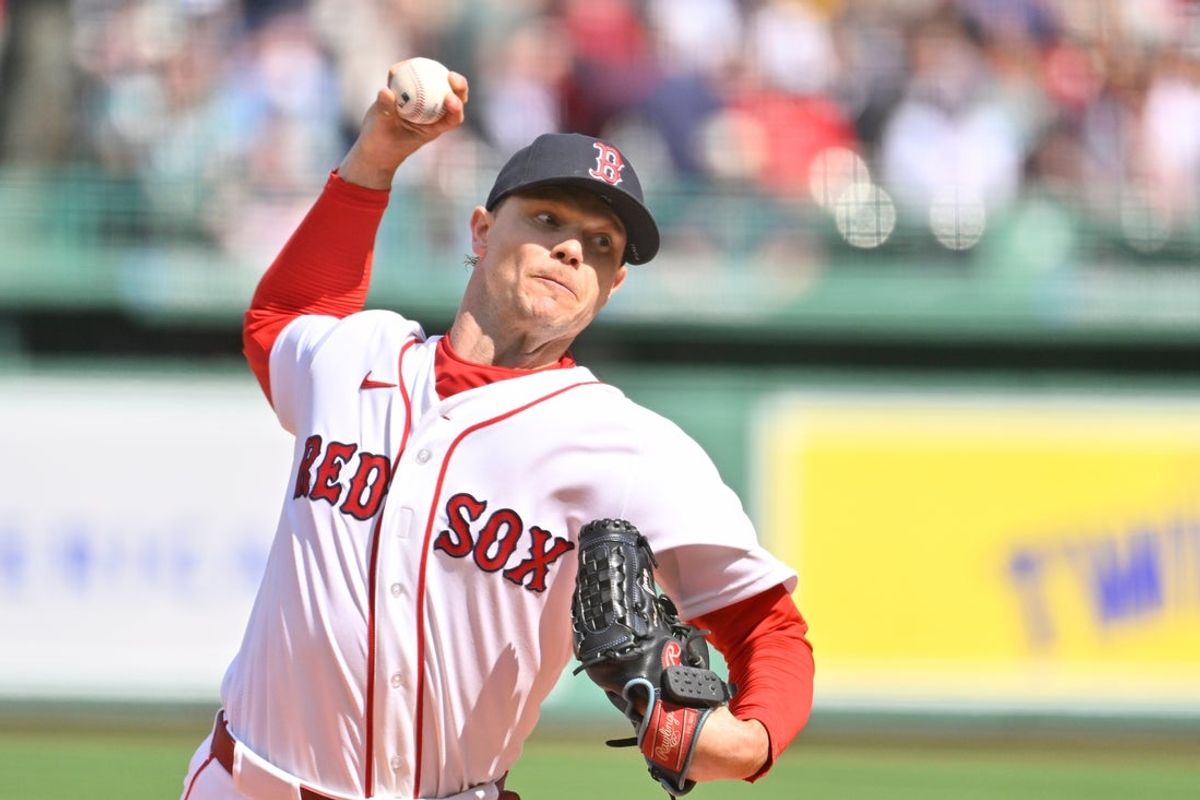 Apr 3, 2026; Boston, Massachusetts, USA; Boston Red Sox starting pitcher Sonny Gray (54) pitches against the San Diego Padres during the first inning at Fenway Park. Mandatory Credit: Eric Canha-Imagn Images
